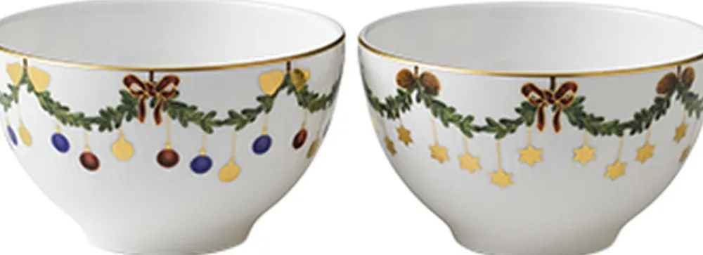 Royal Copenhagen Stjerne Riflet Jul 30 cl. konfektskål 2 stk. Clearance