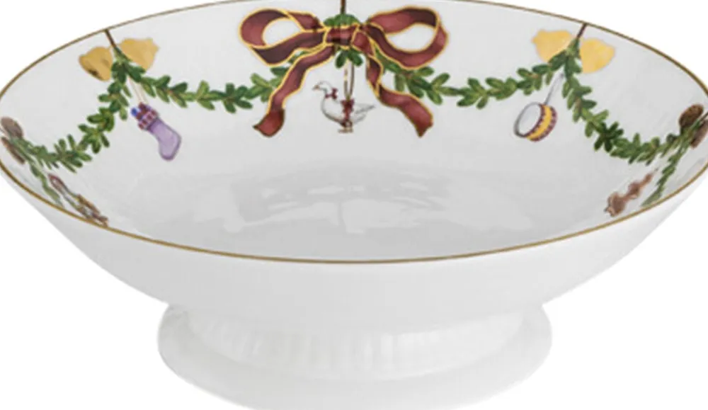 Stjerne Riflet Jul 18 cm. skål på fod>Royal Copenhagen Outlet