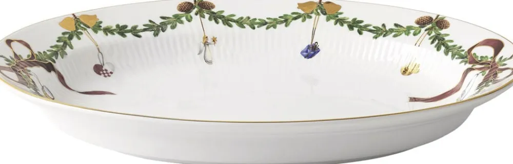 Royal Copenhagen Stjerne Riflet Jul Fad ovalt 34 cm