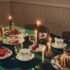 Royal Copenhagen StjerneRiflet serviet grøn2stk