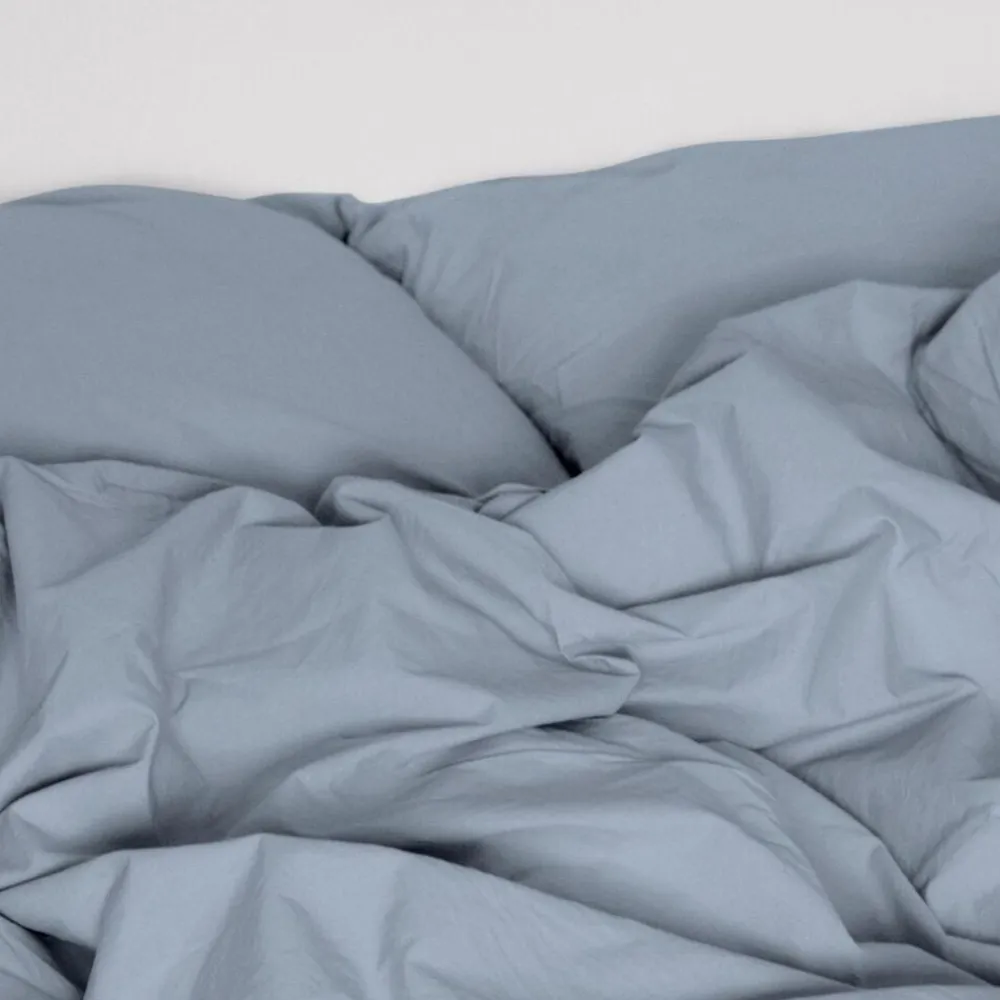 Sekan Stonewashed percale sengesæt Dueblå Best