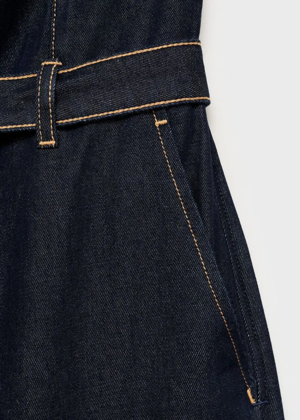 MANGO Strapless denim jumpsuit Open blue