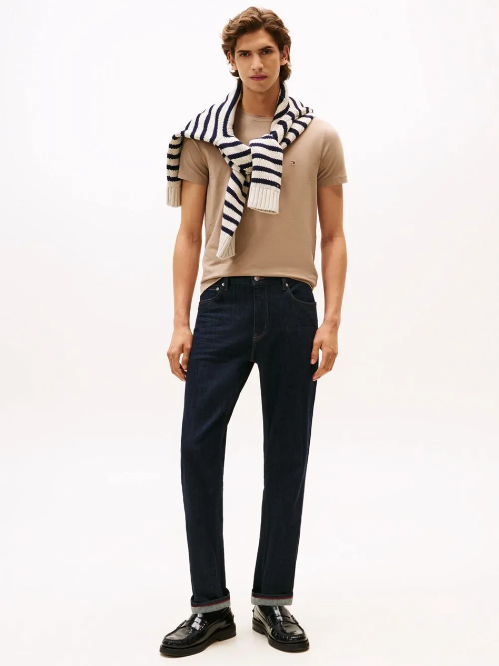 Tommy Hilfiger STRETCH SLIM FIT TEE Coastal taupe Sale