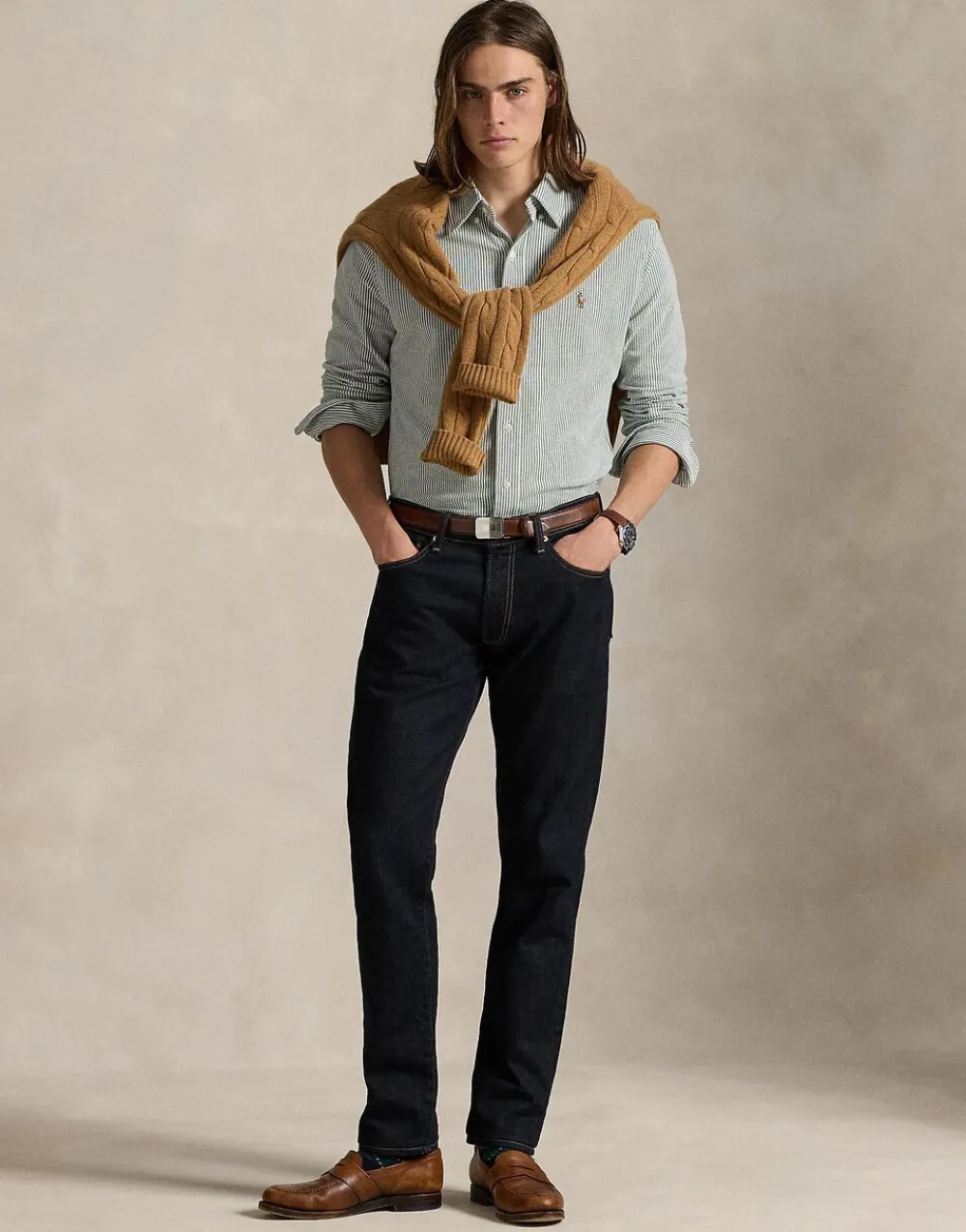 Striped Knit Oxford Shirt>Polo Ralph Lauren Hot