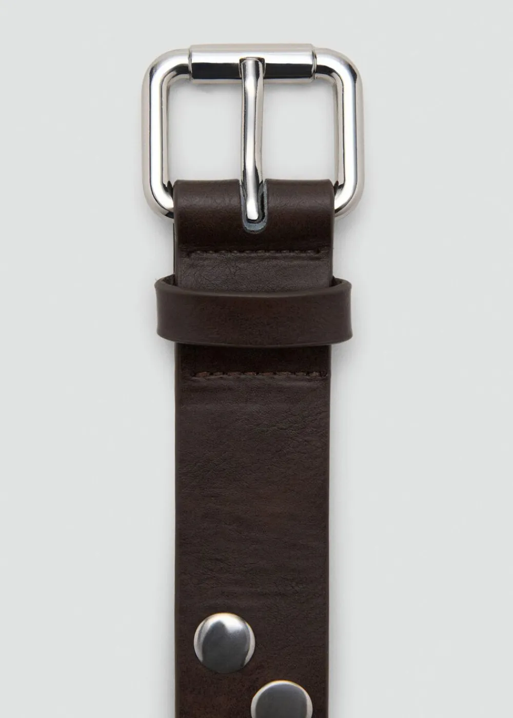 MANGO Studded belt Dark brown Hot
