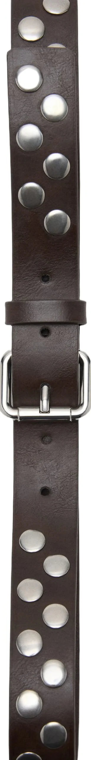 MANGO Studded belt Dark brown Hot
