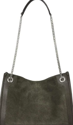 Dame Lauren Ralph Lauren Suede & Leather Medium Bradley Tote Bag