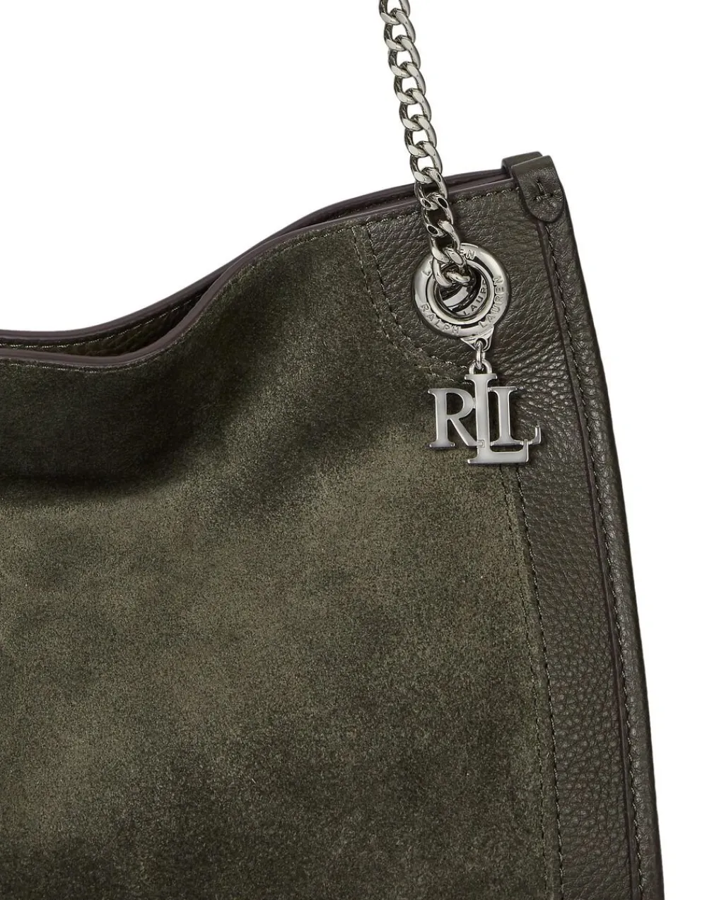 Dame Lauren Ralph Lauren Suede & Leather Medium Bradley Tote Bag
