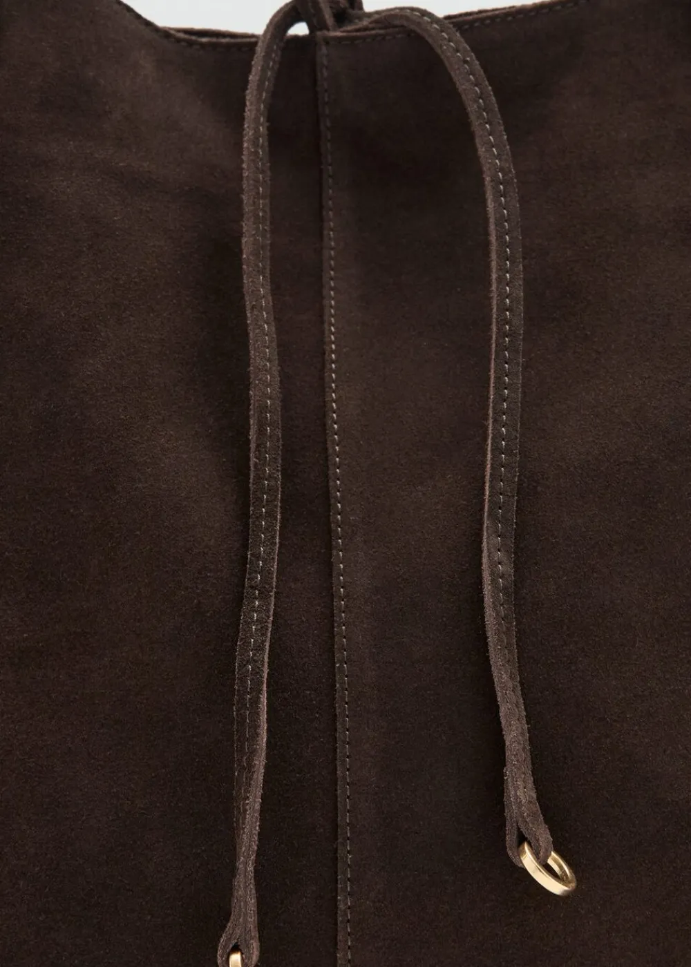 Dame MANGO Suede leather shopper bag