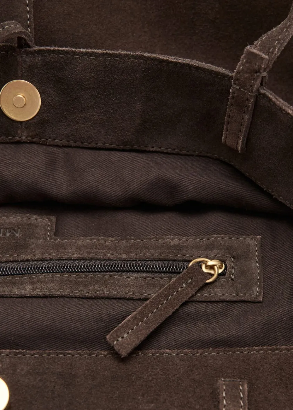 Dame MANGO Suede leather shopper bag