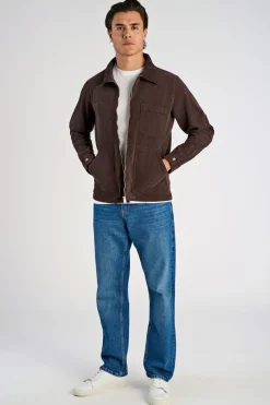 Lindbergh Superflex corduroy overshirt Dk brown New