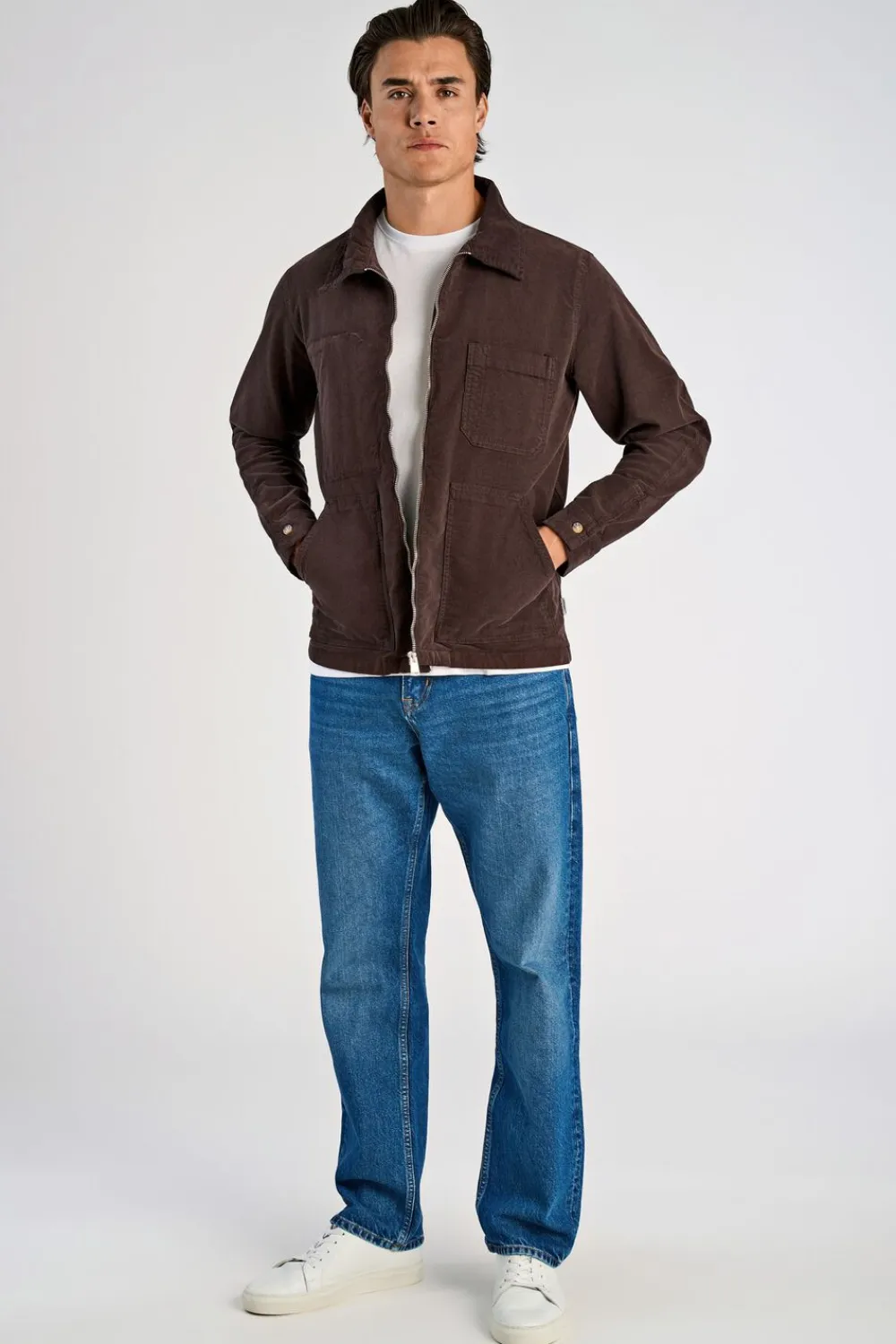 Lindbergh Superflex corduroy overshirt Dk brown New