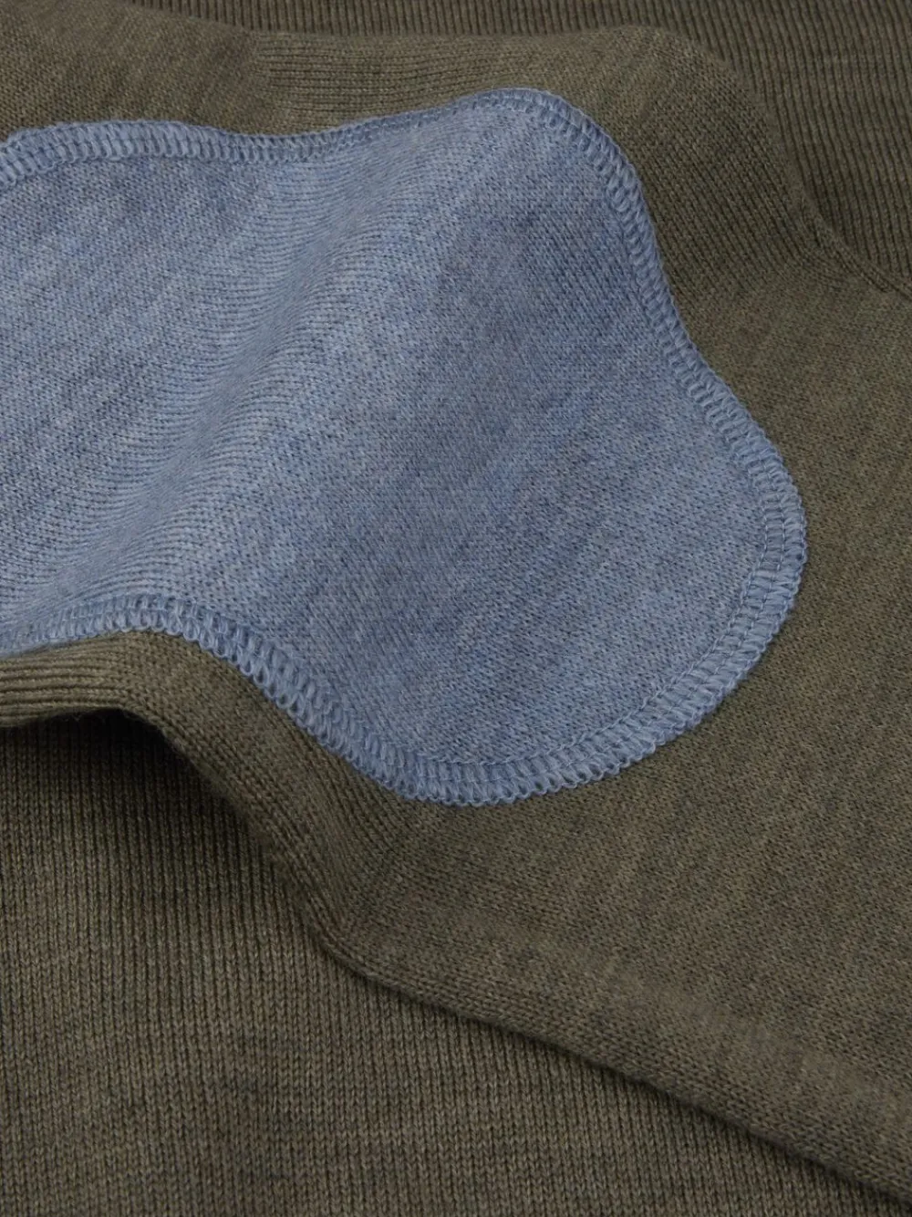 Stenströms Sweater Knitted Crew Neck With Patch Merino Wool Green Hot