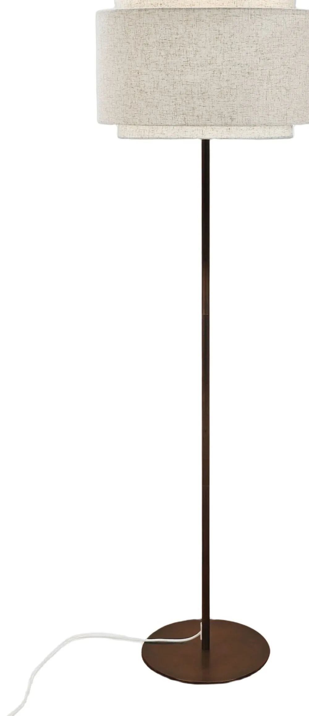 DFTP TAKAI FLOOR E27 BRUNISH BRASS BEIGE SHADE