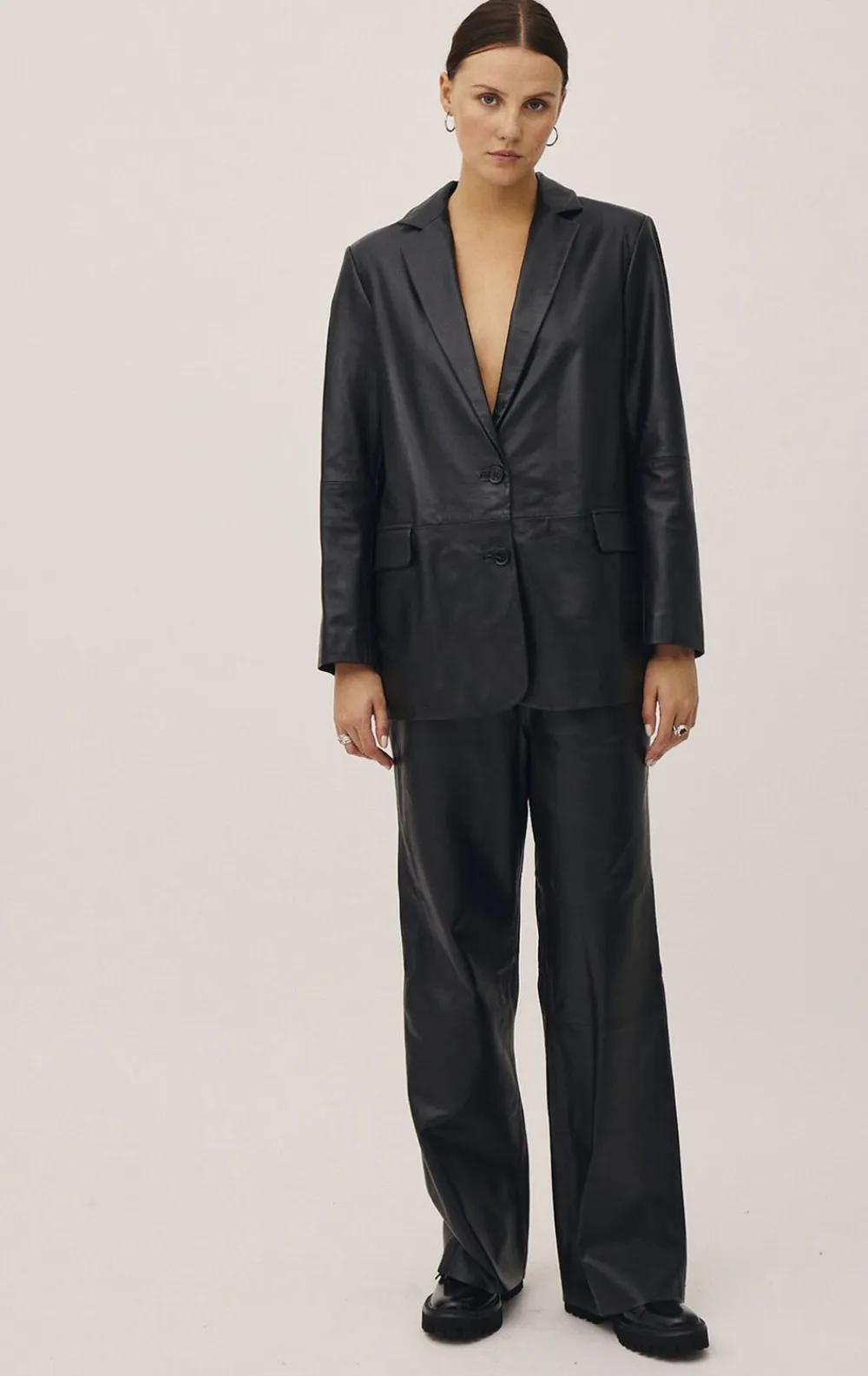 Magasin du Nord Collection Tana 1 LWG - 100% Leather Blazer Black Best