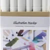 Børn Creativ Company Tegnetusch, streg 1+8 mm, pastelfarver, standardfarver, 24st