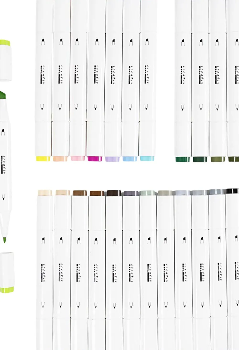 Børn Creativ Company Tegnetusch, streg 1+8 mm, pastelfarver, standardfarver, 24st