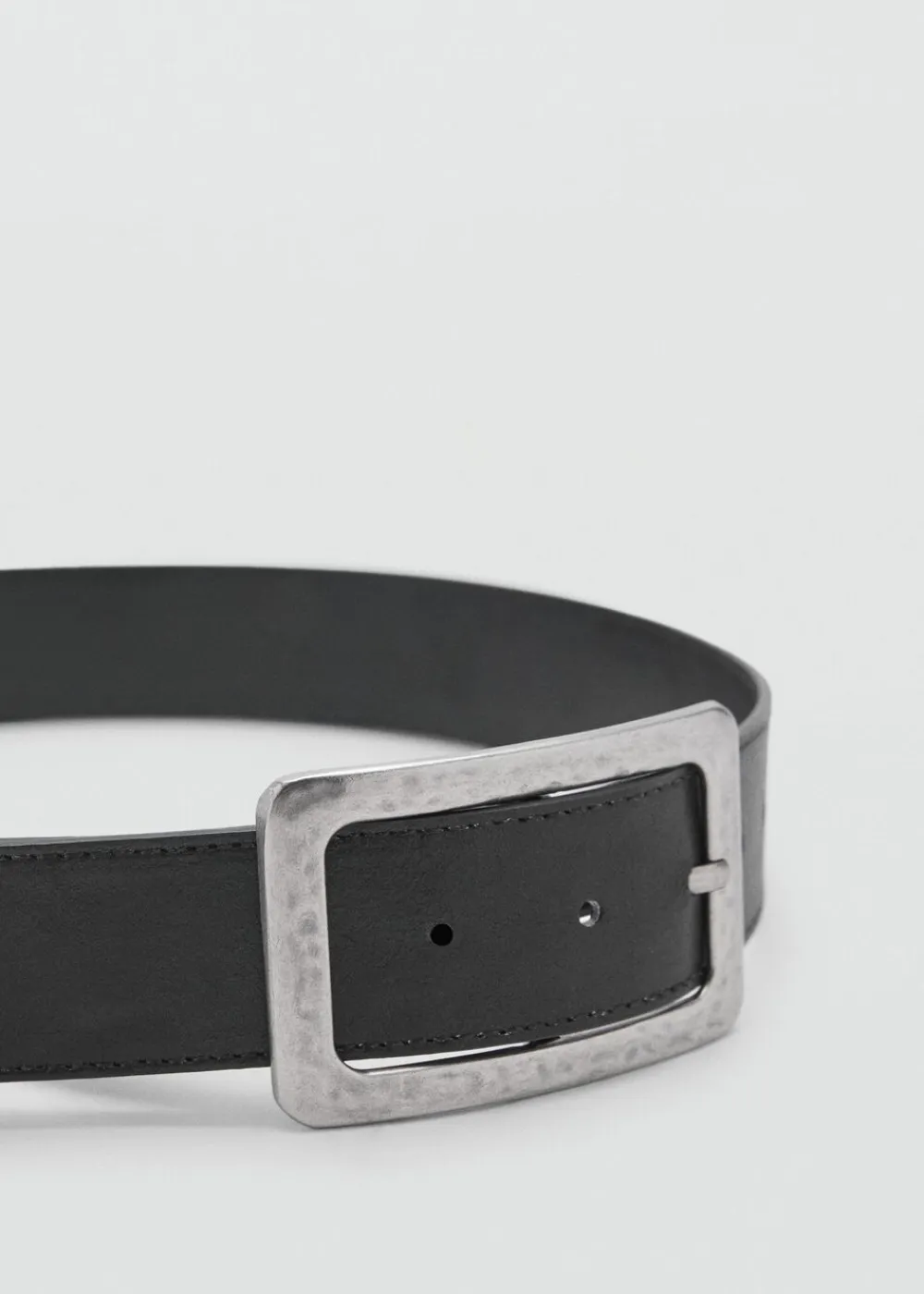 Textured square buckle belt>MANGO New