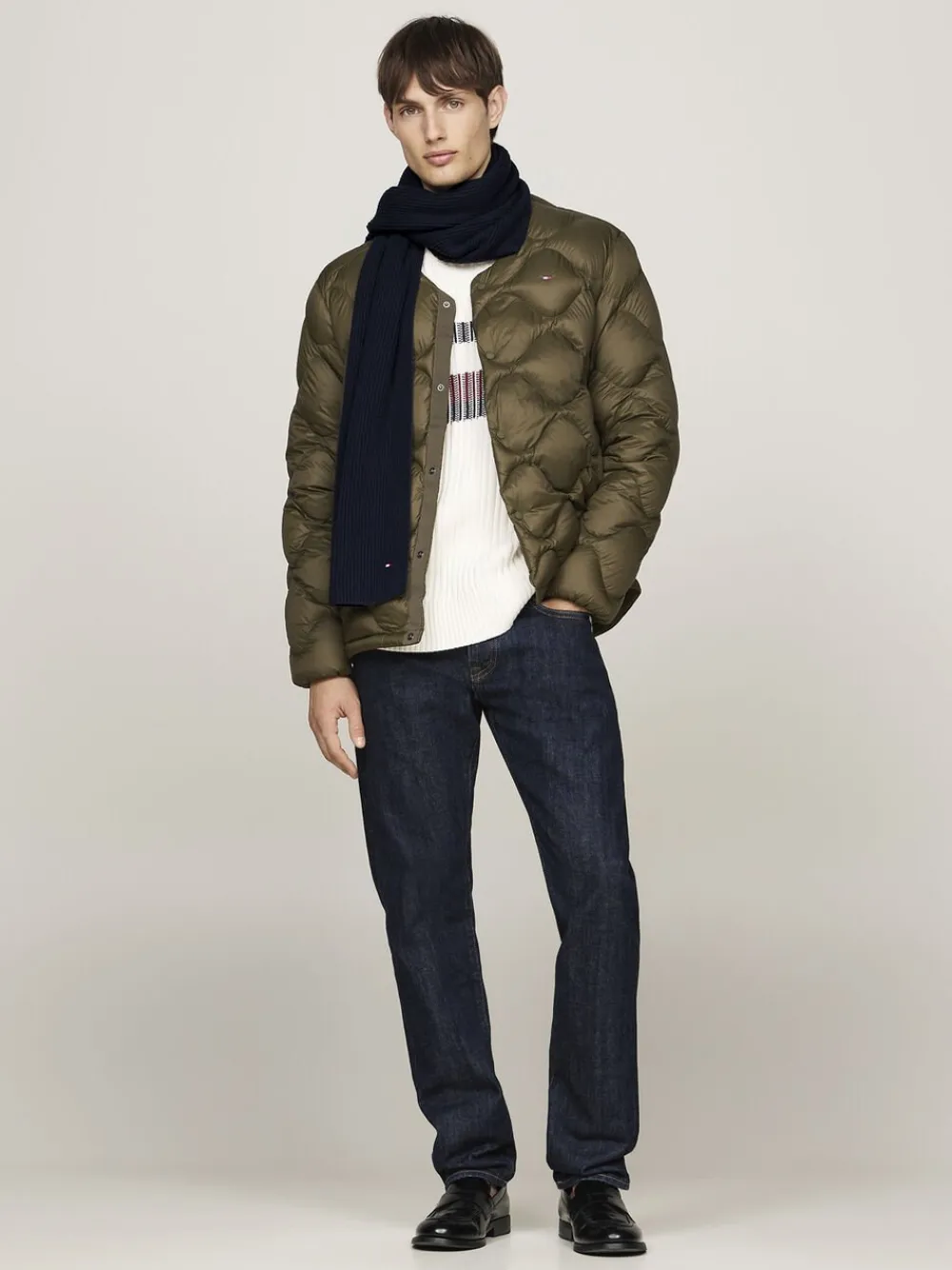 TH FLAG PIMA COTTON CASH SCARF>Tommy Hilfiger Online