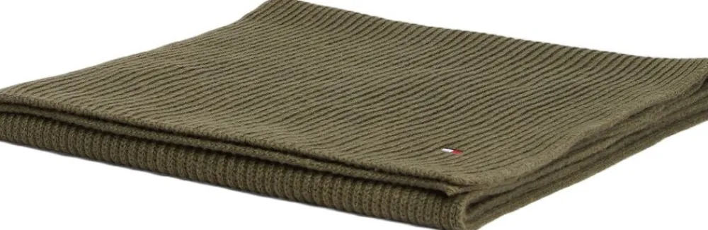 Tommy Hilfiger TH FLAG PIMA COTTON CASH SCARF Foxhunt green Clearance