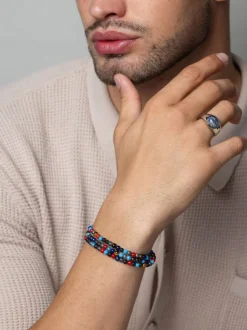 Nialaya The Mykonos Collection - Turquoise, Red Glass Beads, Blue Lapis, Hemat Multi Outlet