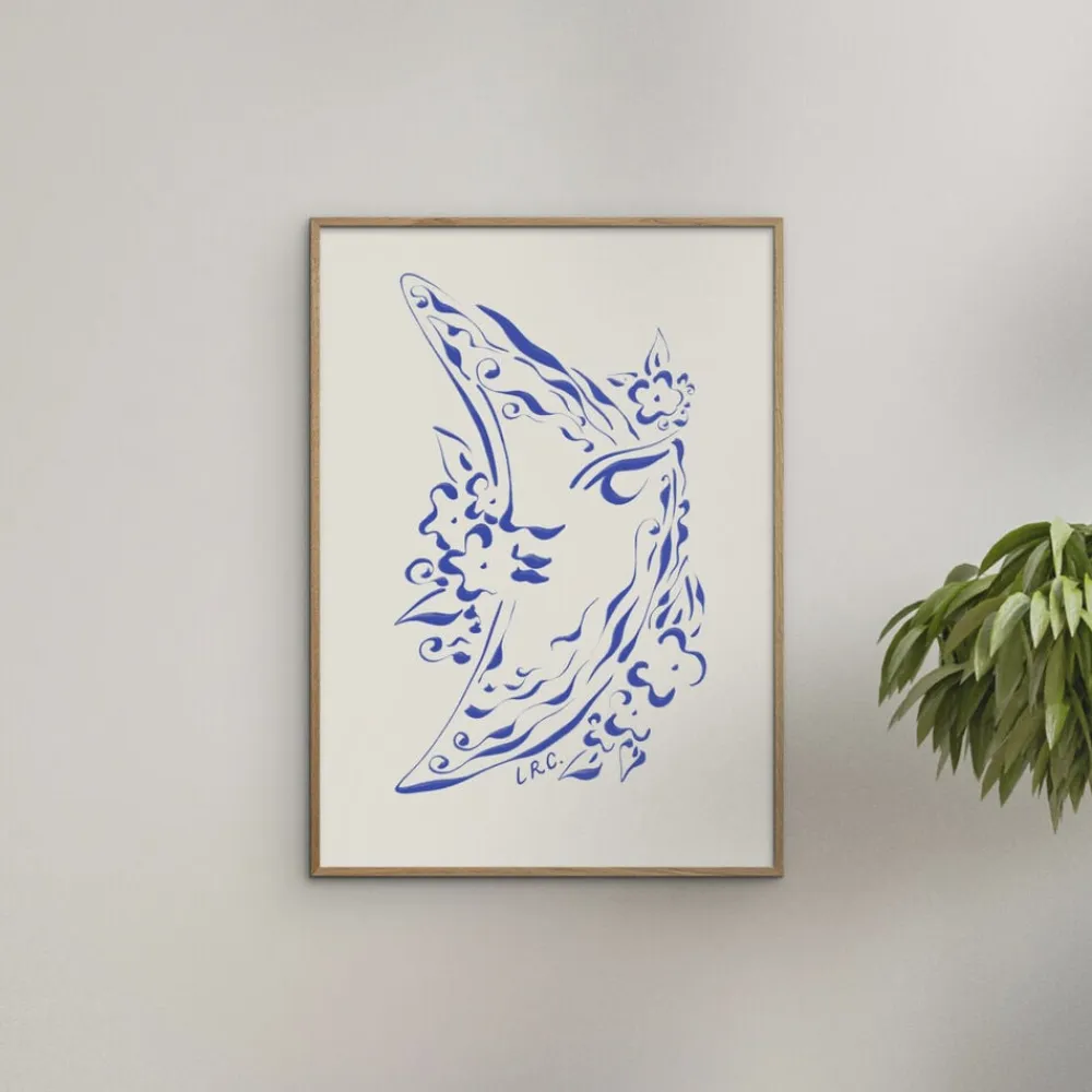 The Poster Club x Lucrecia Rey Caro - Dreaming Moon>Poster & Frame