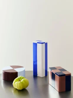 Hay Tin Container-Slim-Blue and off-white Best