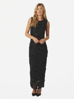 Neo Noir Tiranna Big Flower Mesh Dress Black