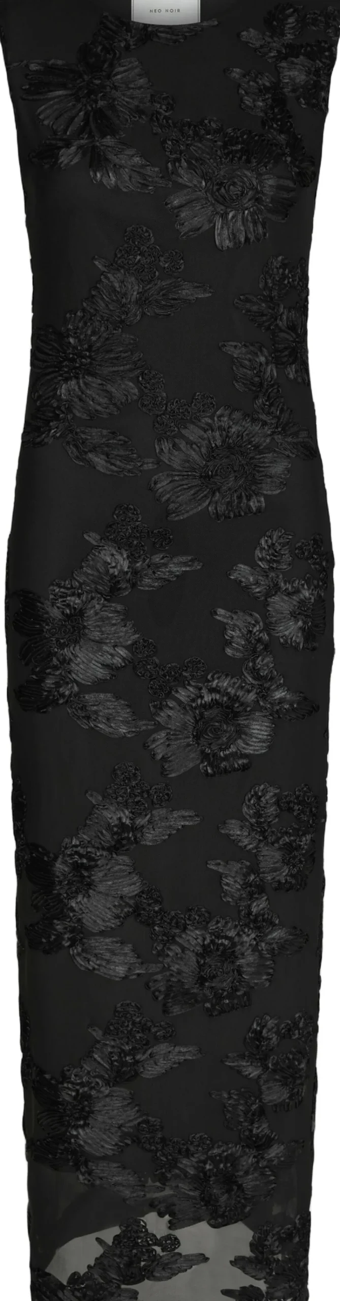 Neo Noir Tiranna Big Flower Mesh Dress Black