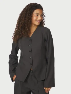 Neo Noir Toots Structure Blouse Dark grey Discount