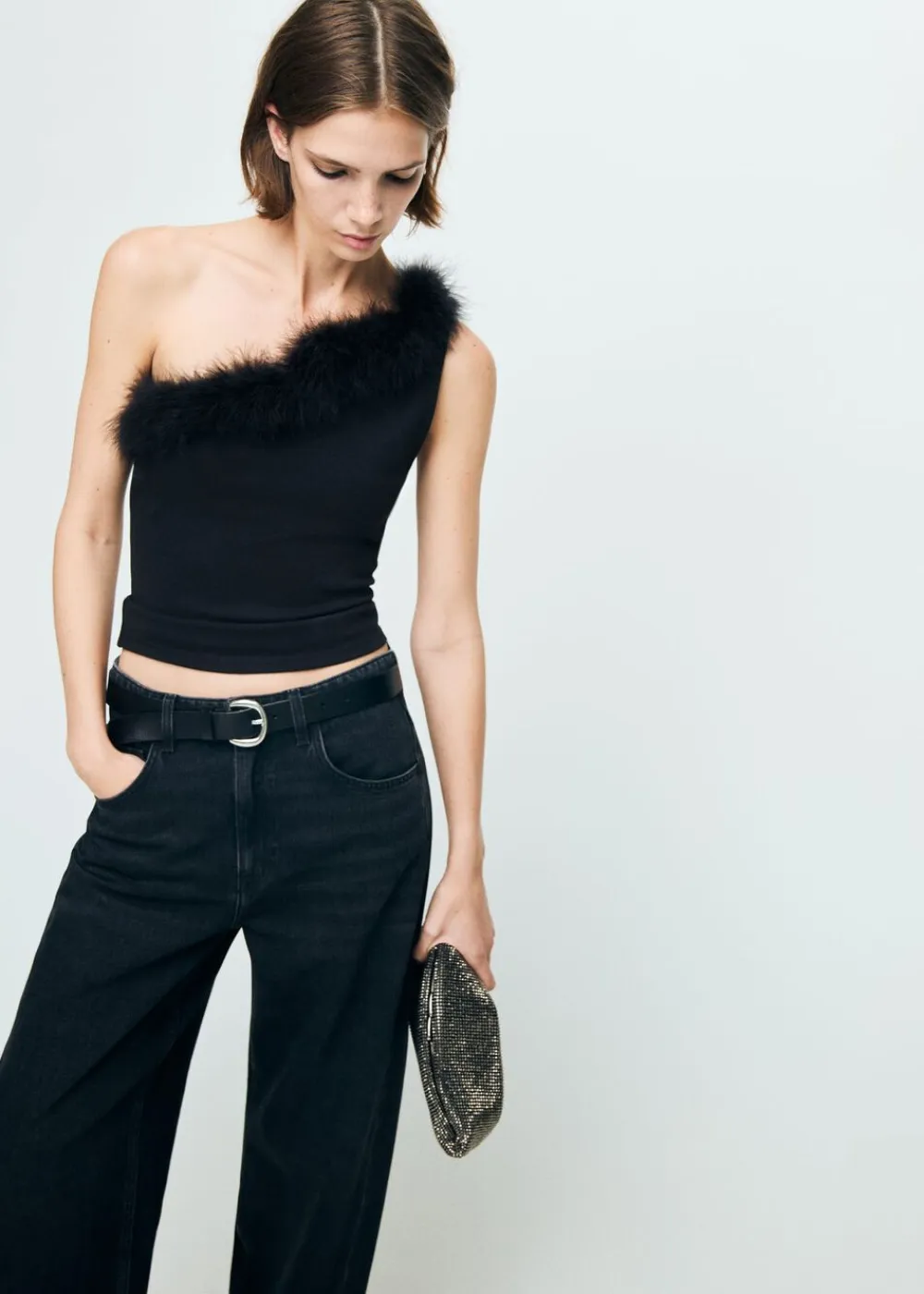 MANGO TOP XPLUMI Black New