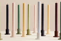 Hay Tube Candleholder Concrete-Small