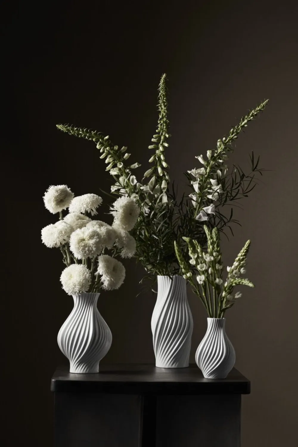 Twist Vase H18 cm hvid porcelæn>Kähler Online