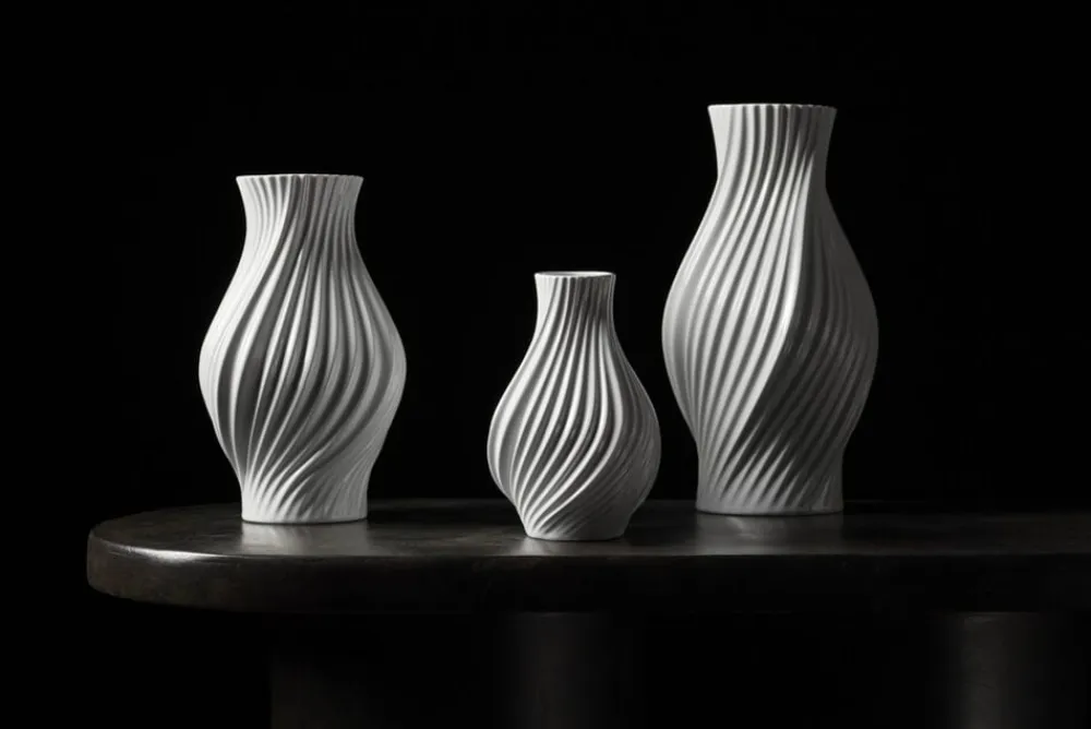 Twist Vase H18 cm hvid porcelæn>Kähler Online