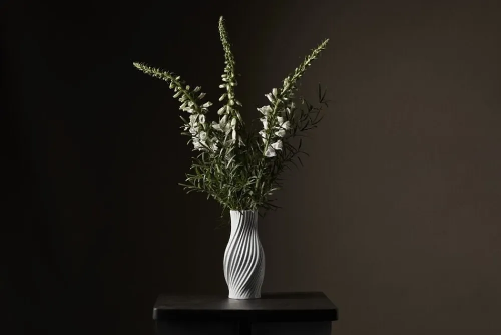 Twist Vase H31 cm hvid porcelæn>Kähler Discount