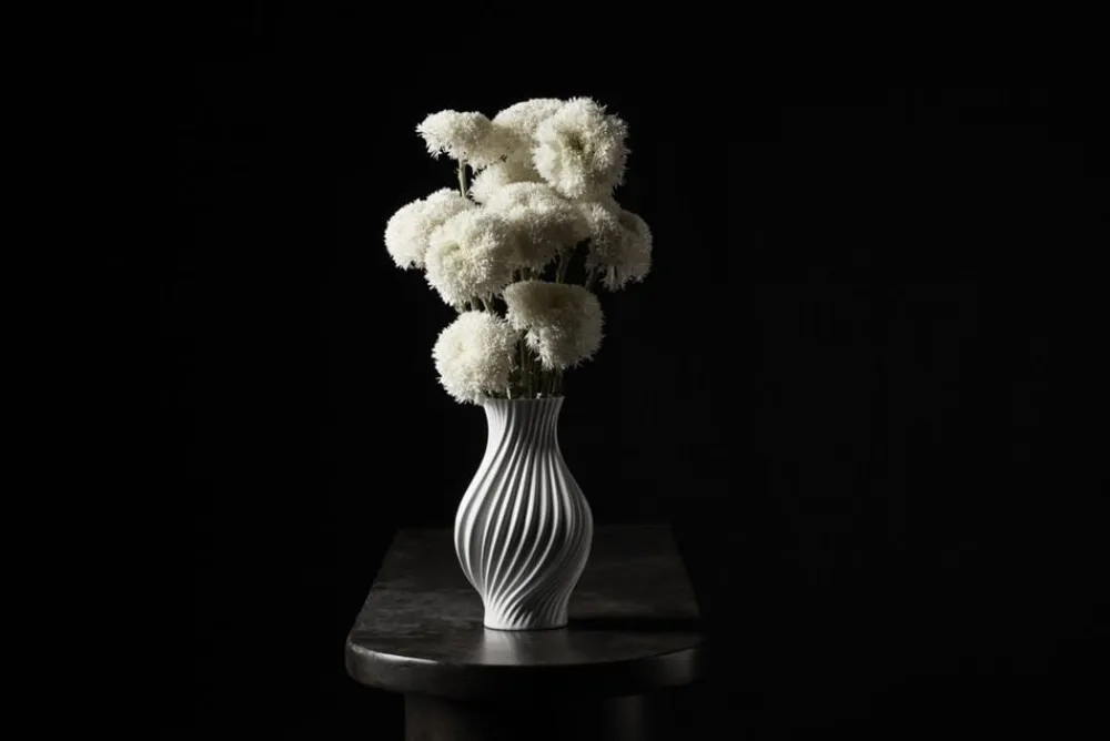 Kähler Twist Vase H25 cm hvid porcelæn