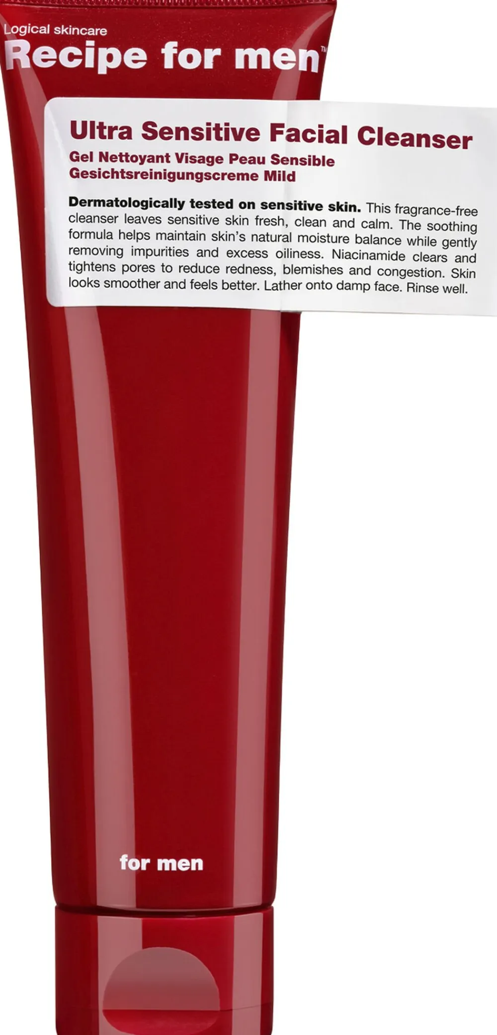Recipe For Men Ultra Sensitive Facial Cleanser 100 ml. Best