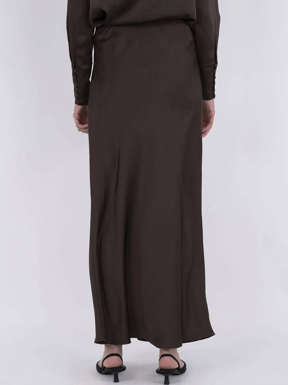 Neo Noir Vicky Heavy Sateen Skirt Dark brown Sale