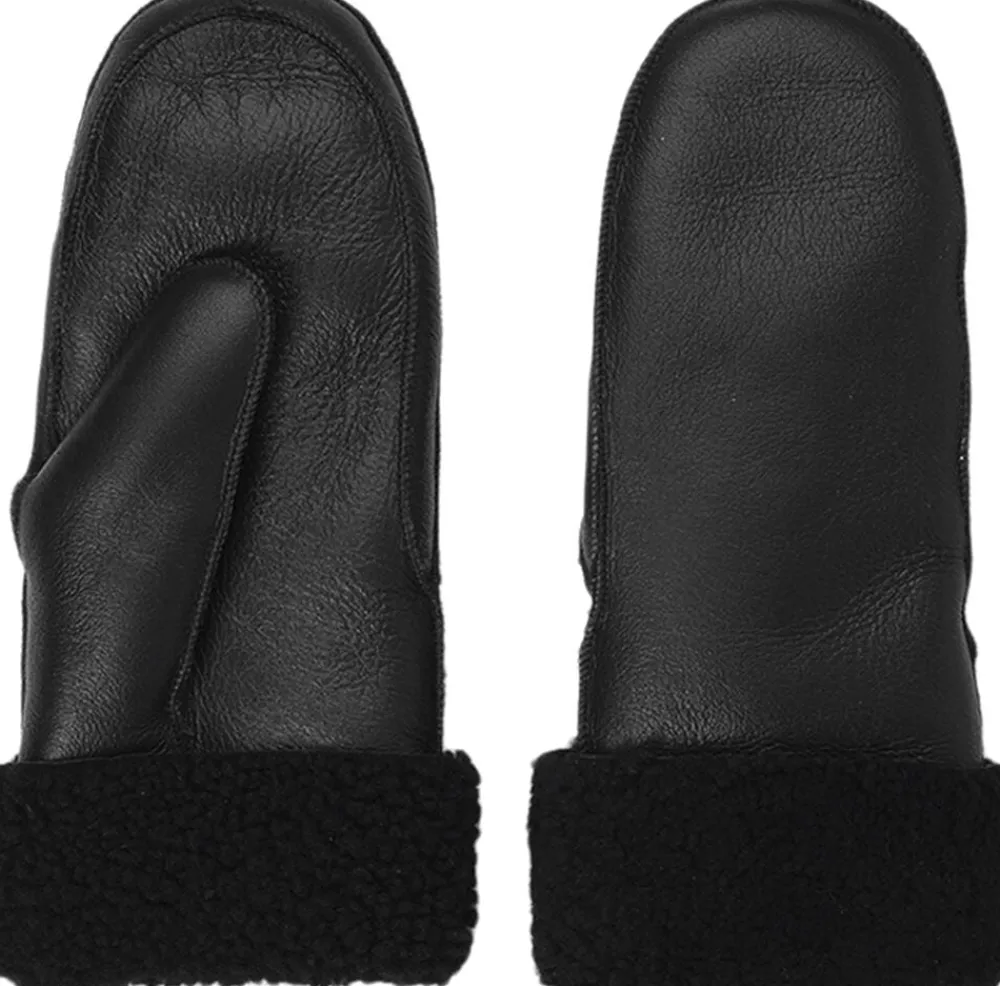 VINSON - MITTENS - SHEEP SKIN WITH CURLY SHEARLING AROUND TH>Lovelies Sale