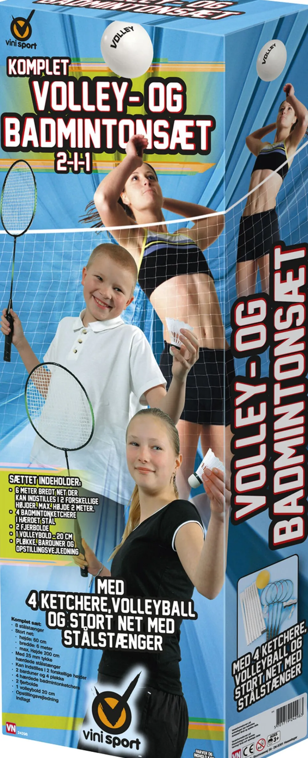 VINI SPORT VOLLEY-4xBADMINTON KOMPLT Clearance