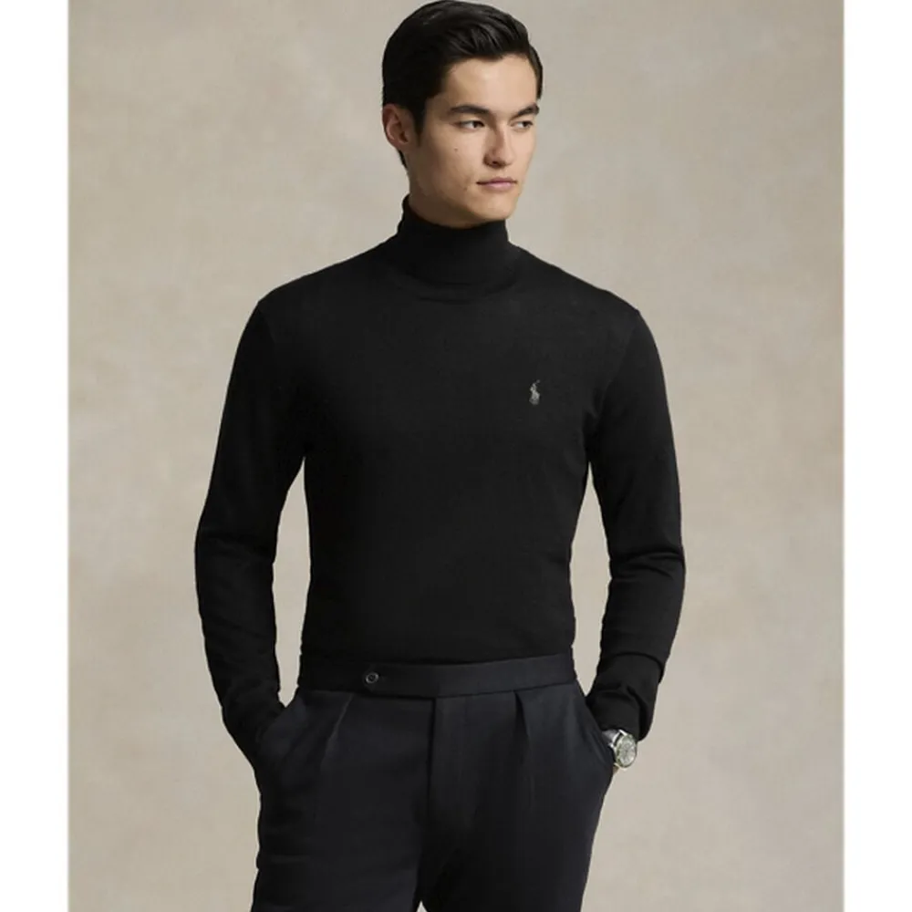 Polo Ralph Lauren Washable Wool Turtleneck Sweater Sort Discount