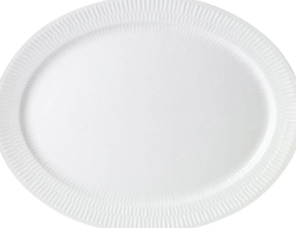White Fluted Dish Oval 35cm>Royal Copenhagen New