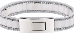 Nialaya Jade Stud Bracelet White Sale
