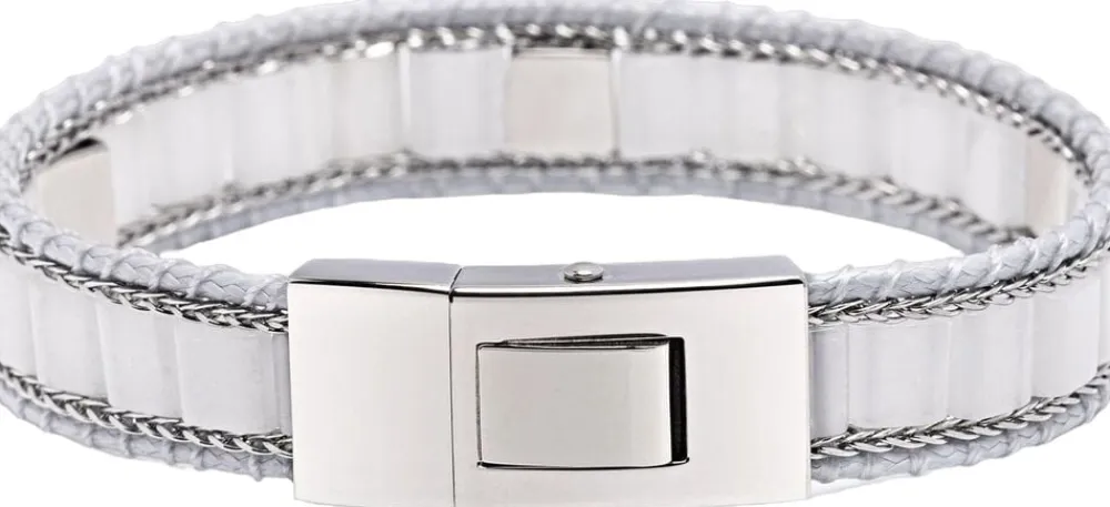 Nialaya Jade Stud Bracelet White Sale