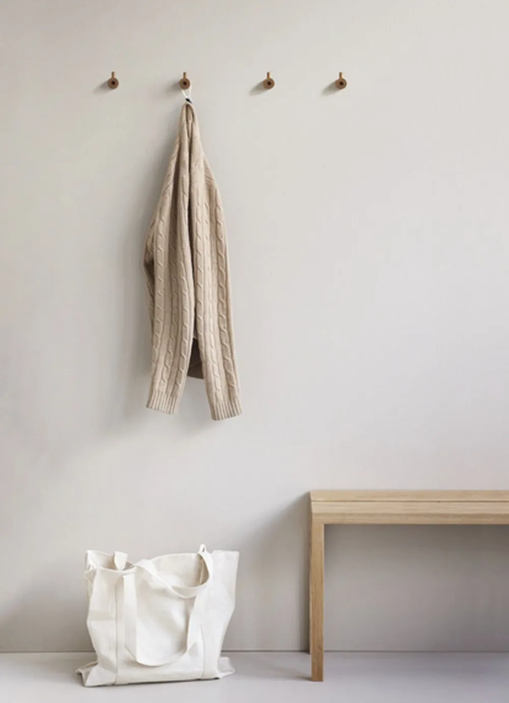 Moebe Wooden Wall Hook, Smoked Oak
