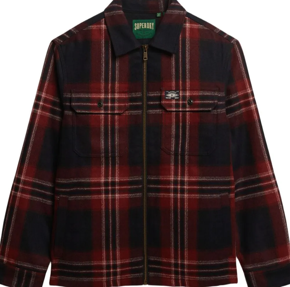 WOOL MILLER ZIP OVERSHIRT>Superdry Sale